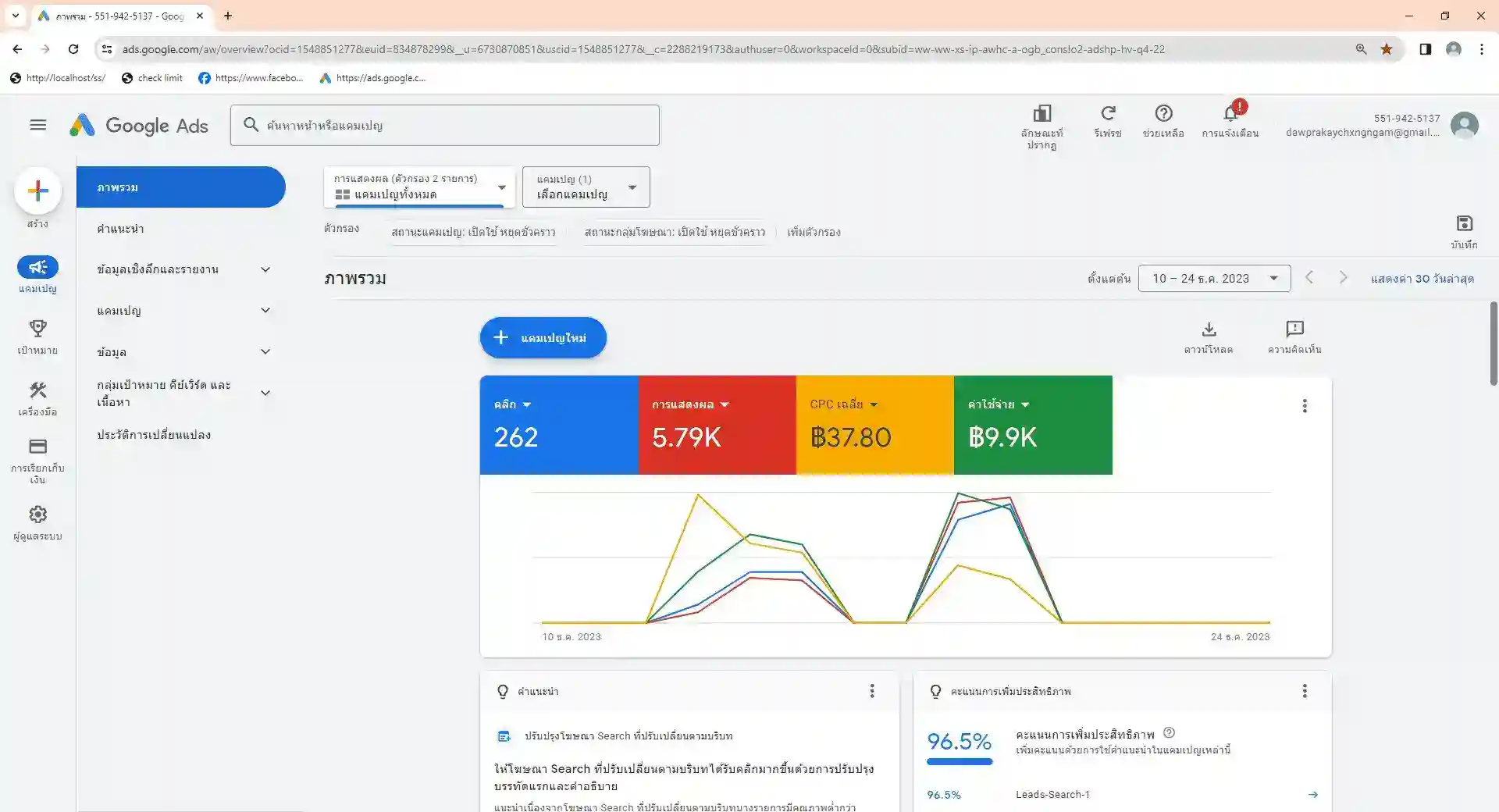 ผลงาน Google Ads: 13